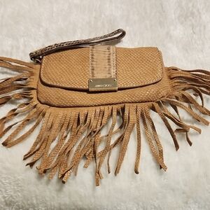 Jimmy Choo Tan Fringe Clutch